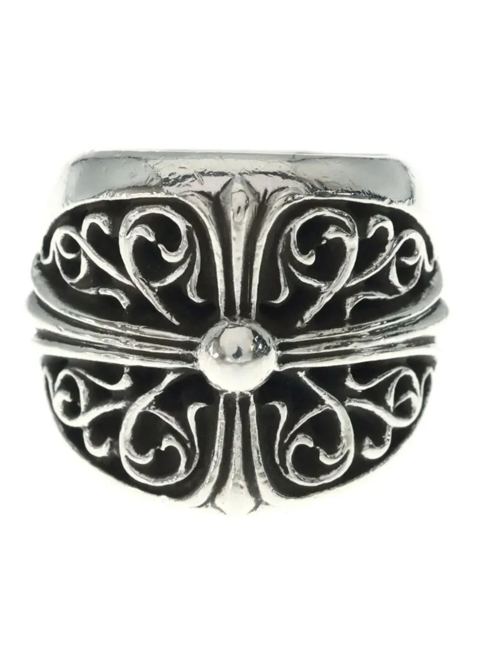 Chrome Hearts Classic Oval Cross Ring Silver